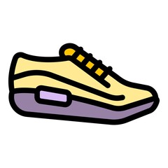 Poster - fitness sneakers icon. outline fitness sneakers vector icon color flat isolated