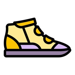 Poster - winter sneakers icon. outline winter sneakers vector icon color flat isolated