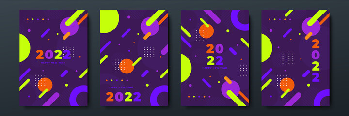 Poster - 2022 template design with copy space. Strong typography. Colorful and easy to remember. Design for branding, presentation, portfolio, business, education, banner. Vector, illustration