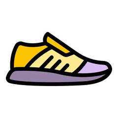 Poster - sneaker boots icon. outline sneaker boots vector icon color flat isolated