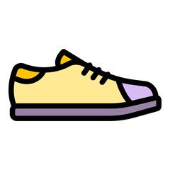 Poster - sport shoes icon. outline sport shoes vector icon color flat isolated