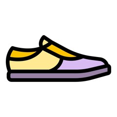 Poster - Sport footwear icon. Outline sport footwear vector icon color flat isolated