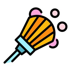 Poster - Pool brush icon. Outline pool brush vector icon color flat isolated