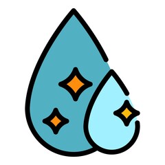 Poster - Clear water drops icon. Outline clear water drops vector icon color flat isolated