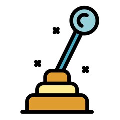 Poster - Gearbox icon. Outline gearbox vector icon color flat isolated