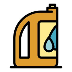 Poster - Car oil icon. Outline car oil vector icon color flat isolated