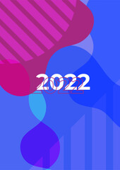 Poster - Happy new year 2022 background. Colorful poster vector illustration for greeting card, party invitation card, website banner, social media banner, background, cover design template, marketing material