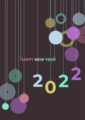 Poster - Happy new year 2022 background. Colorful poster vector illustration for greeting card, party invitation card, website banner, social media banner, background, cover design template, marketing material