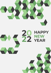 Poster - Happy new year 2022 background. Colorful poster vector illustration for greeting card, party invitation card, website banner, social media banner, background, cover design template, marketing material
