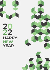 Poster - Happy new year 2022 background. Colorful poster vector illustration for greeting card, party invitation card, website banner, social media banner, background, cover design template, marketing material