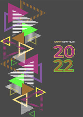 Poster - Happy new year 2022 background. Colorful poster vector illustration for greeting card, party invitation card, website banner, social media banner, background, cover design template, marketing material
