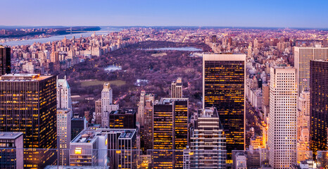 Wall Mural - Aerial view of the architecture of New York city in the USA.