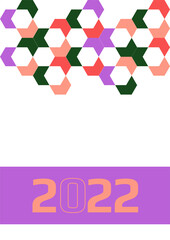 Poster - Happy New Year 2022. Vector illustration for greeting card, party invitation card, website banner, social media banner, background, cover design template, marketing material.