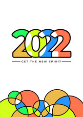 Poster - Happy New Year 2022. Vector illustration for greeting card, party invitation card, website banner, social media banner, background, cover design template, marketing material.