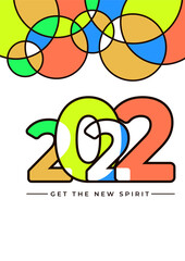 Poster - Happy New Year 2022. Vector illustration for greeting card, party invitation card, website banner, social media banner, background, cover design template, marketing material.