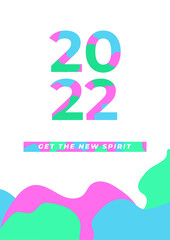 Poster - Happy New Year 2022. Vector illustration for greeting card, party invitation card, website banner, social media banner, background, cover design template, marketing material.