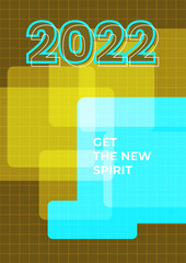 Poster - Happy New Year 2022. Vector illustration for greeting card, party invitation card, website banner, social media banner, background, cover design template, marketing material.