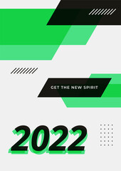 Poster - Happy New Year 2022. Vector illustration for greeting card, party invitation card, website banner, social media banner, background, cover design template, marketing material.