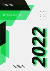 Poster - Happy New Year 2022. Vector illustration for greeting card, party invitation card, website banner, social media banner, background, cover design template, marketing material.
