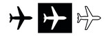Fototapeta  - Airplane icons set. Plane flight pictogram. Transport, symbol travel. Isolated vector illustration on white background.