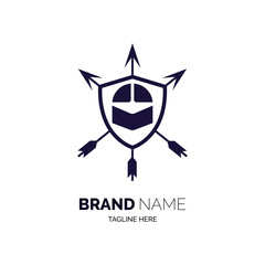 Wall Mural - roman helmet arrow logo design template for brand or company and other