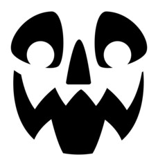 Wall Mural - Spooky face silhouette. Fun halloween mask or carved pumpkin