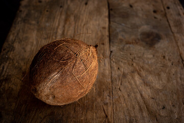 Coconut on old wood