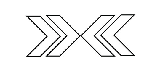 Poster - opposite direction of arrow icon in flat design on white background, vector illustraton.
