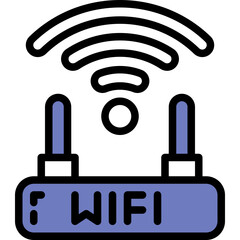 Sticker - wireless router one color icon