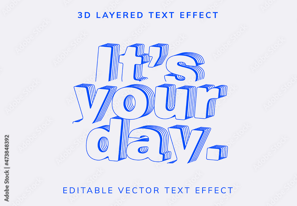 3D Layered Editable Text Effect Stock Template | Adobe Stock