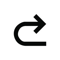 Poster - U Turn Vector Icon. U Turn icon in trendy flat style. U Turn icon illustration isolated on white background