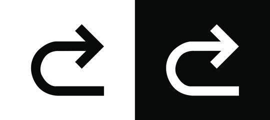 Poster - u turn vector icon. u turn icon in trendy flat style. u turn icon illustration isolated on white and