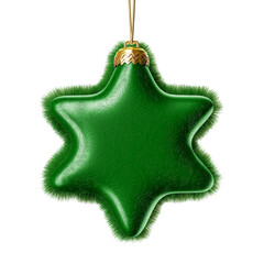 Wall Mural - Green christmas star with gold for christmas graphic composition on isolated white background. 3d render illustration.