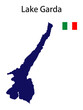 silhouette of lake Garda vector