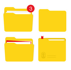 Poster - Set vector Folder with Documents Icon. Vector icon.