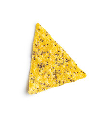 Wall Mural - Salted tortilla chips triangle with chia seeds.