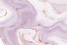 Liquid Marble Canvas Abstract Painting Background With Rose Gold Splatter Texture.