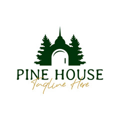 Canvas Print - pine house inspiration illustration logo design