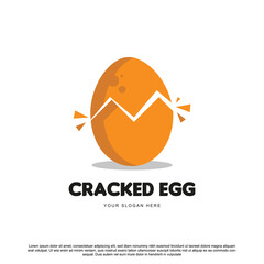 Creative cracked egg logo design for your brand or business