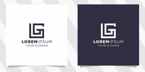 letter lg gl logo with minimal design