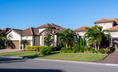 New housing and condo units in a luxury golf community, South Florida