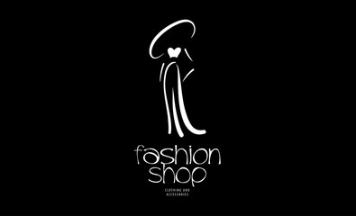 Wall Mural - Vector drawn Fashion logo on a black background