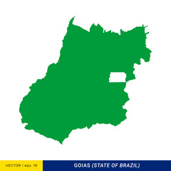 Wall Mural - Detailed Map of Goias - State of Brazil Vector Illustration Design Template