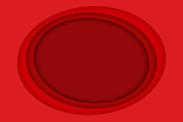 Wall Mural - Red paper layer abstract background. Paper cut layered circle with space for text.