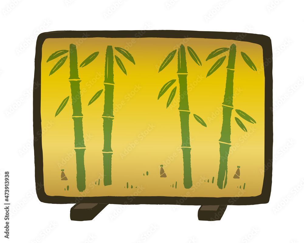 竹が描かれた屏風のイラスト素材 Stock Vector | Adobe Stock