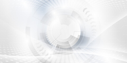 Abstract light blue and white background poster with dynamic technology network vector illustration