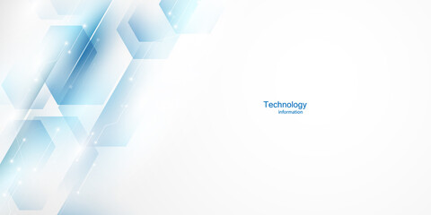 Abstract light blue and white background poster with dynamic technology network vector illustration