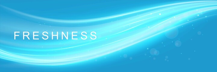 Wall Mural - blue waves showing a stream of clean fresh air. modern wavy lines air background. design element to 