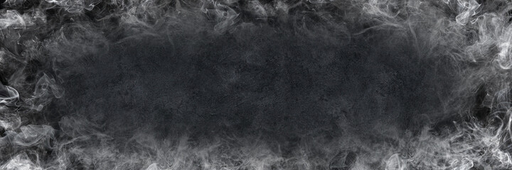 Poster - horizontal white smoke on cement texture for design and background