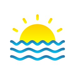 Sticker - Sunset Flat Gradient Vector Icon Design